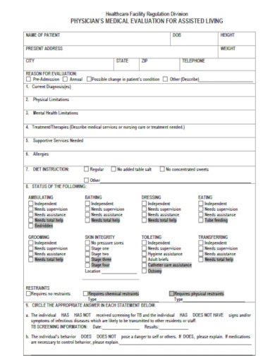 10 Medical Evaluation Form Templates PDF Free Premium Templates