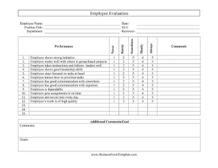 20 Best Free Employee Evaluation Form Templates In Word 2023