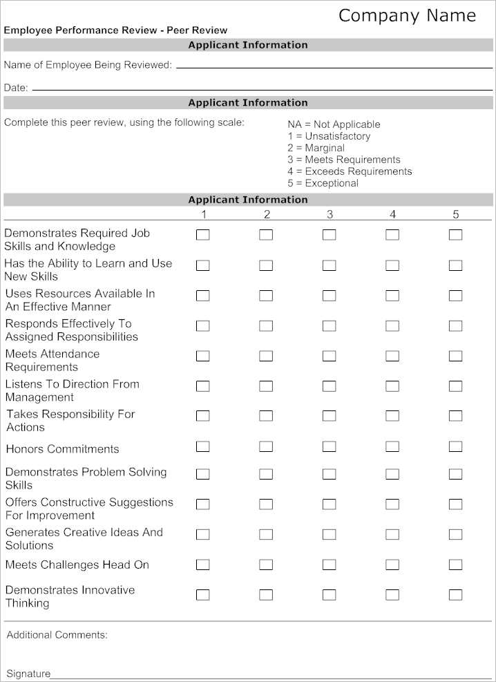 31 Employee Evaluation Form Templates Free Word Excel Examples
