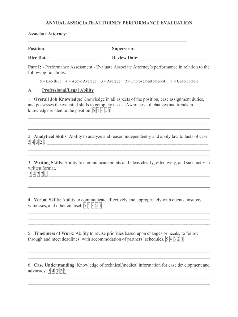 Attorney Self Evaluation Sample Form Fill Out And Sign Printable PDF