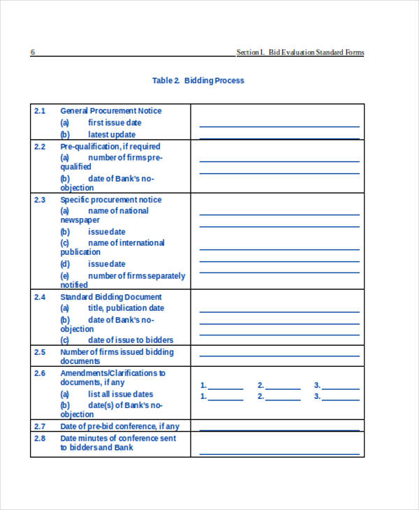 Construction Bid Documents Docs