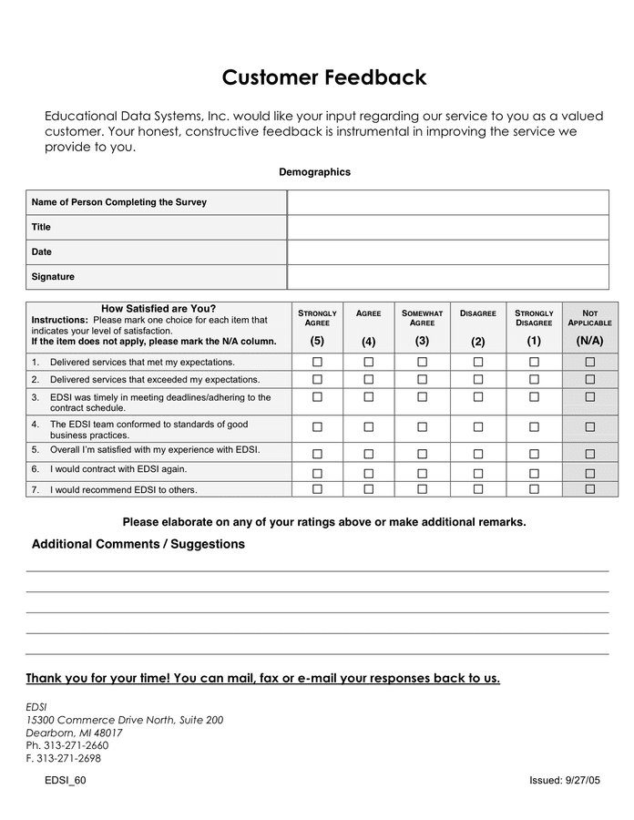 Course Evaluation Form In Word And Pdf Formats