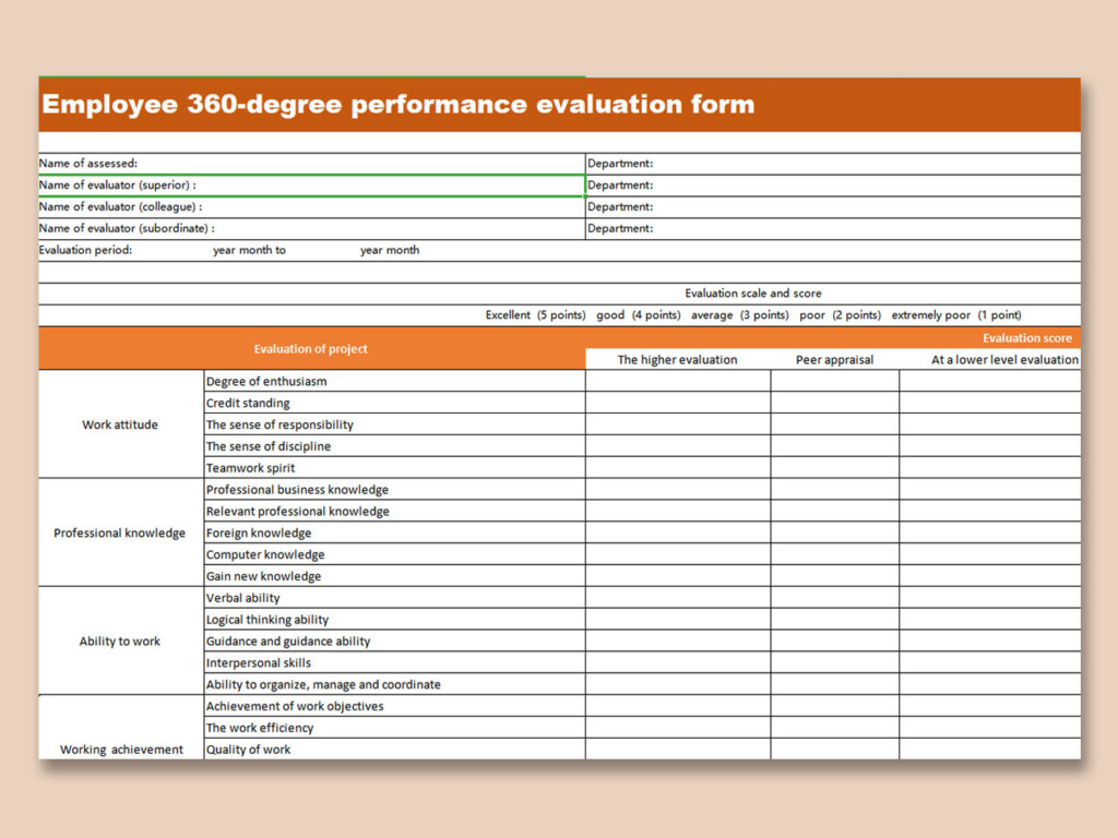 Downloadable Free Employee Evaluation Form Template Word WPS Office 