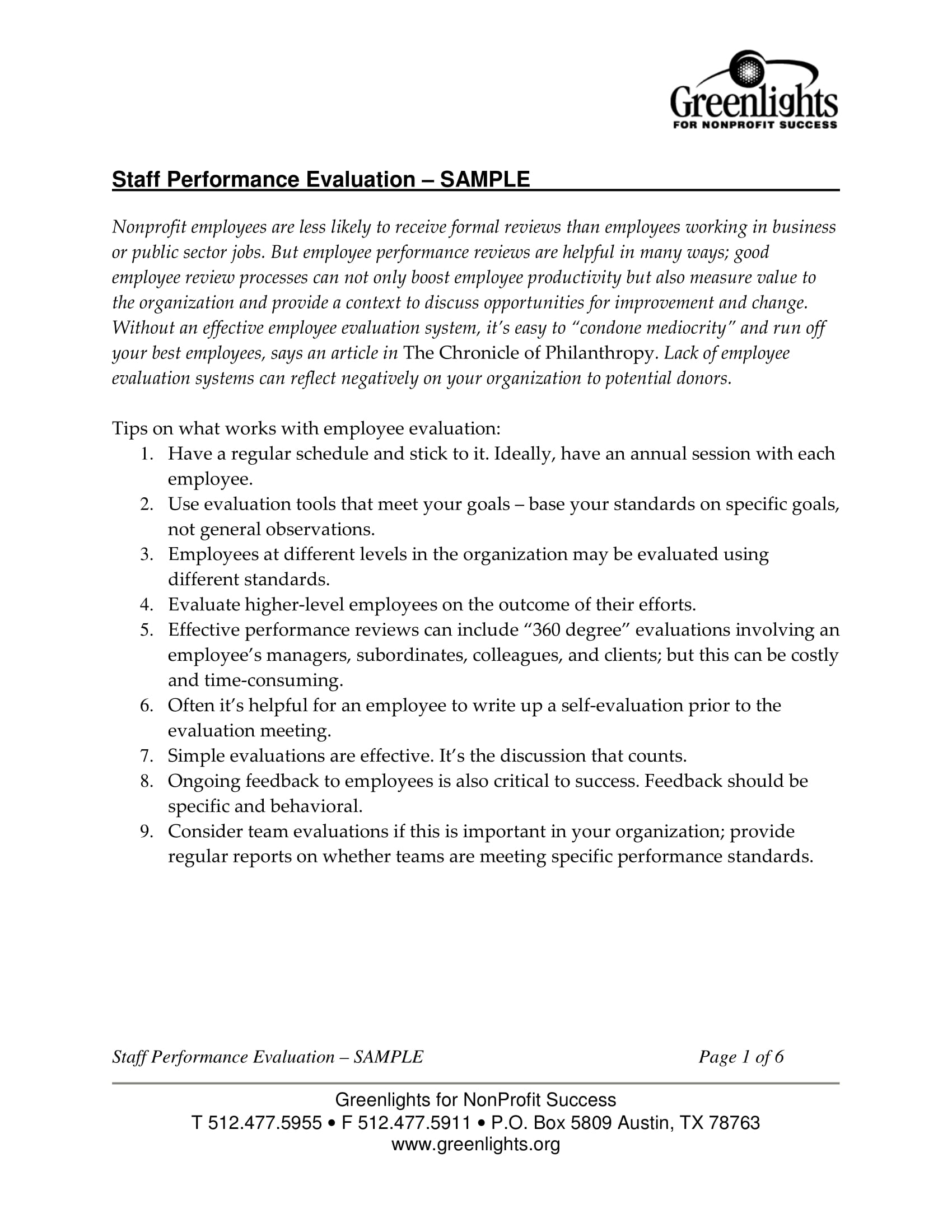 Employee Evaluation Examples Printable Forms