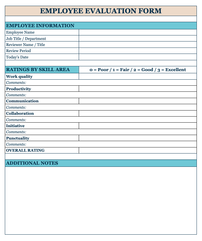 Employee Evaluation Forms 2022 Template And FAQs Indeed Employee Evaluation Forms 2022 Template And FAQs Indeed