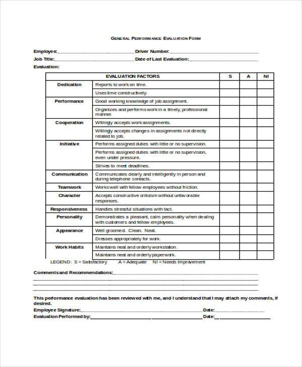 FREE 10 Performance Evaluation Forms In PDF MS Word Excel FREE 10 Performance Evaluation Forms In PDF MS Word Excel