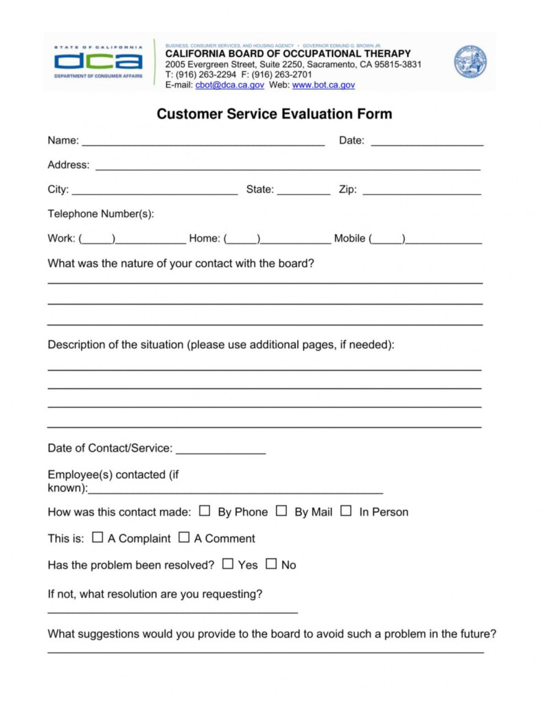 Free 14 Customer Service Evaluation Forms In Pdf Customer Service 