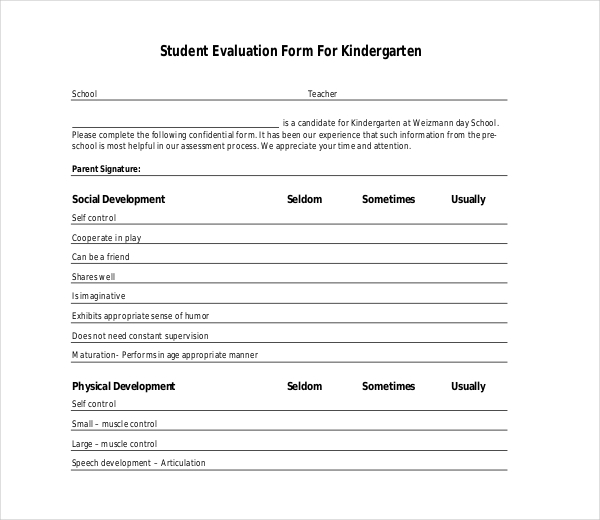 FREE 18 Sample Student Evaluation Forms In PDF MS Word Excel