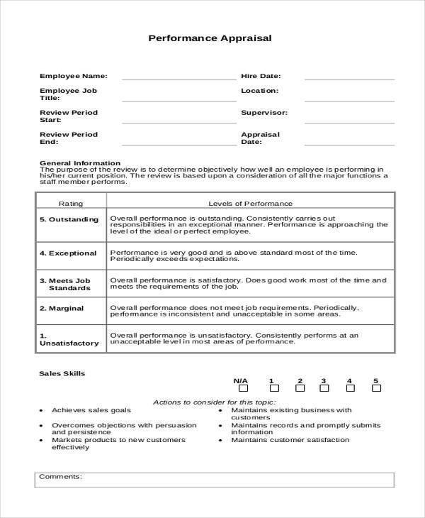 FREE 19 Sample Appraisal Forms In PDF