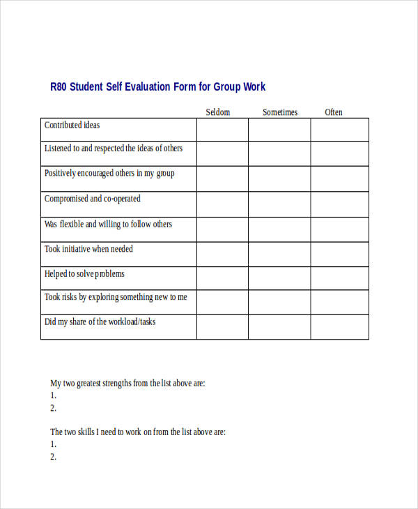 FREE 23 Self Evaluation Form Samples In PDF MS Word Excel