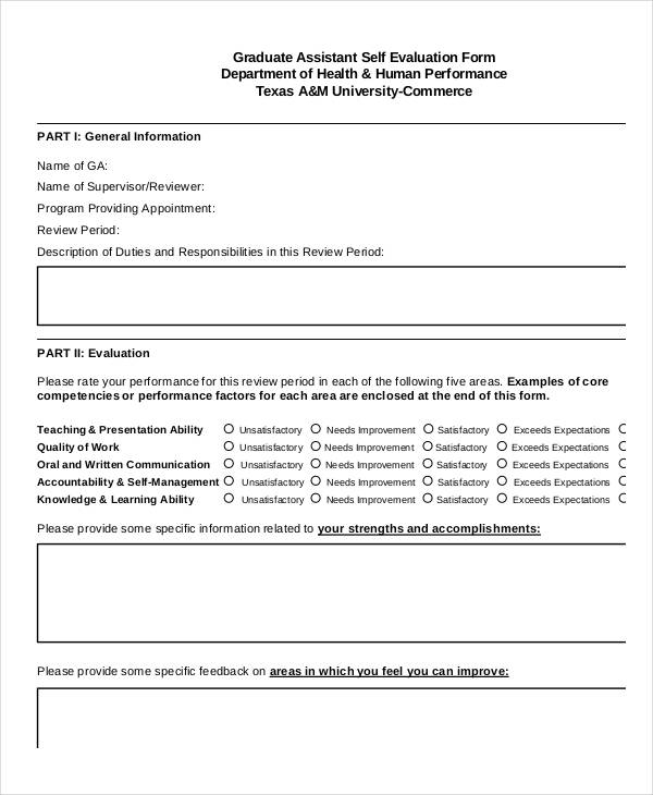 FREE 23 Self Evaluation Forms In PDF MS Word Excel