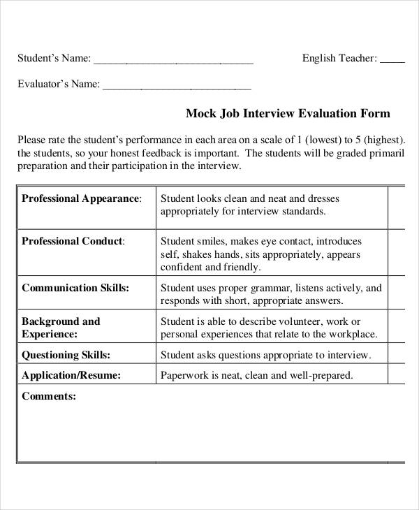 FREE 27 Interview Evaluation Forms In PDF MS Word Excel FREE 27 Interview Evaluation Forms In PDF MS Word Excel
