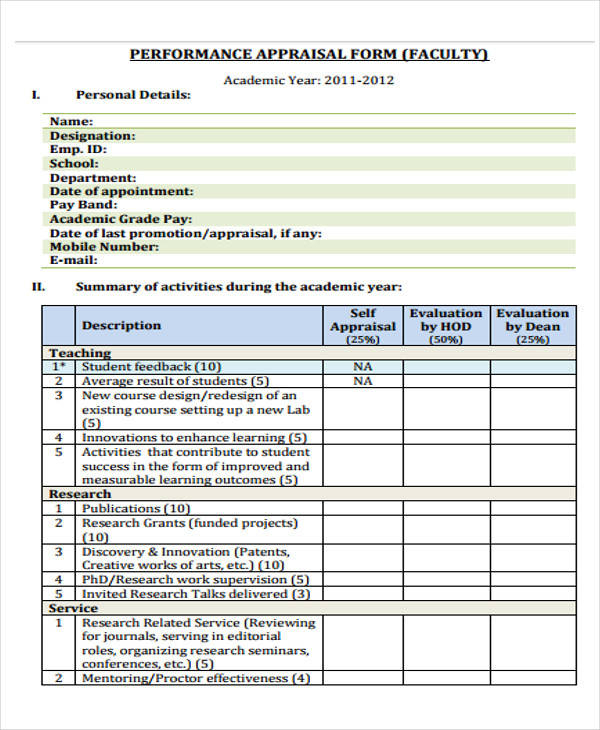 FREE 31 Sample Appraisal In PDF MS Word