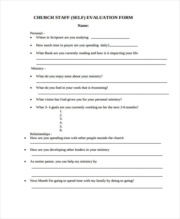 FREE 31 Self Evaluation Forms In PDF MS Word Excel