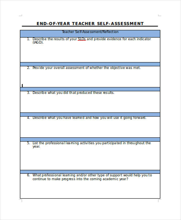 FREE 36 Self Assessment Forms In PDF MS Word Excel