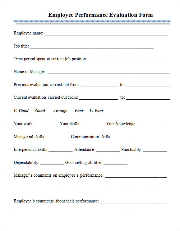FREE 4 Employee Performance Appraisal Form Templates In PDF