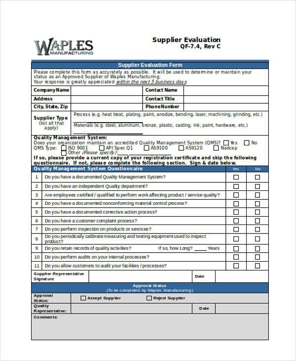 FREE 43 Evaluation Forms In MS Word PDF Excel