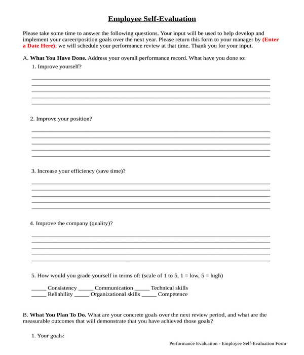 FREE 6 Employee Self Evaluation Forms In PDF MS Word Excel FREE 6 Employee Self Evaluation Forms In PDF MS Word Excel