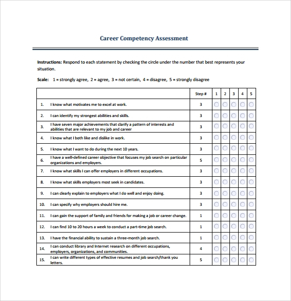FREE 6 Sample Competency Assessment Templates In PDF MS Word
