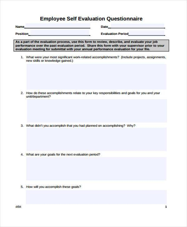 FREE 60 Sample Evaluation Forms In PDF MS Word Excel