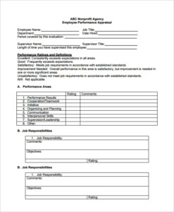 Nonprofit Performance Evaluation Forms EvaluationForm net Nonprofit Performance Evaluation Forms EvaluationForm net
