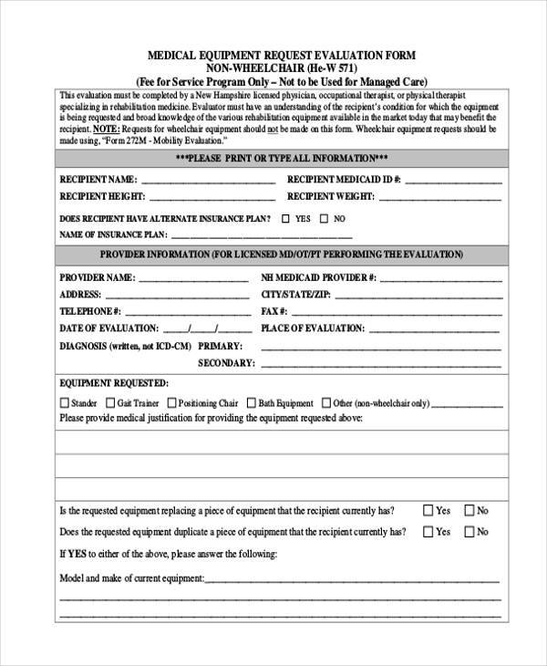 FREE 7 Medical Evaluation Forms In PDF MS Word