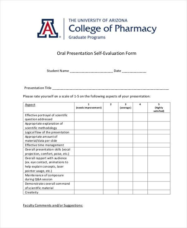 FREE 7 Sample Oral Presentation Evaluation Forms In PDF MS Word