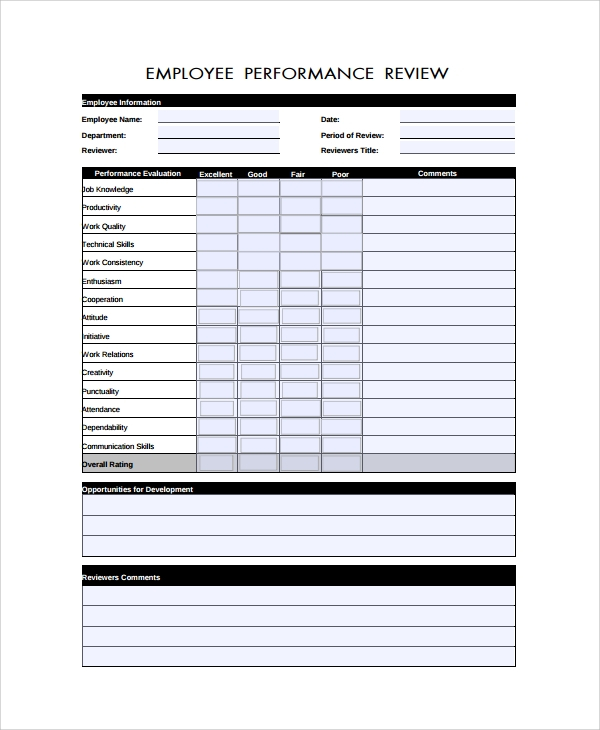 FREE 7 Sample Performance Review Form Templates In PDF FREE 7 Sample Performance Review Form Templates In PDF