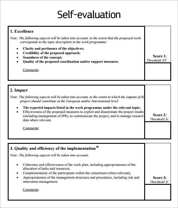FREE 7 Sample Self Evaluation Templates In PDF In 2022 Evaluation 