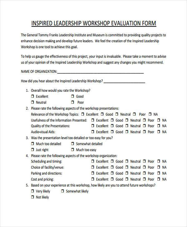 FREE 8 Leadership Evaluation Forms In PDF
