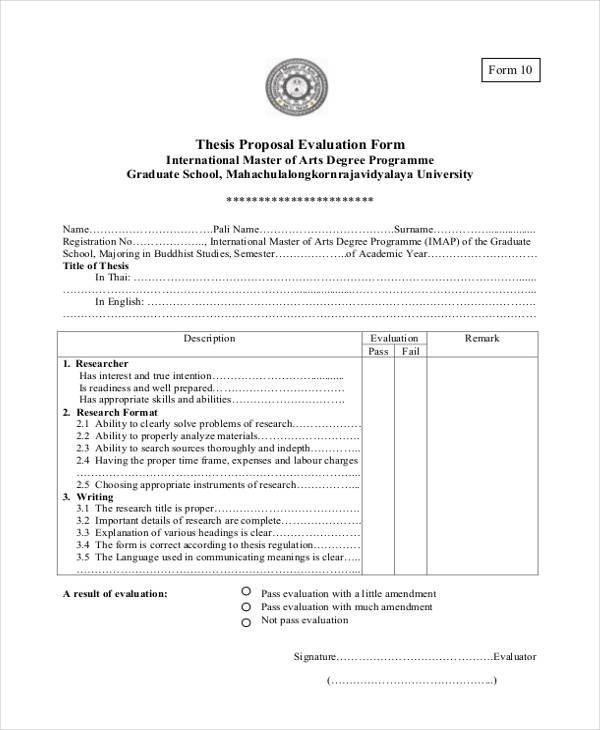 FREE 8 Proposal Evaluation Forms In PDF MS Word