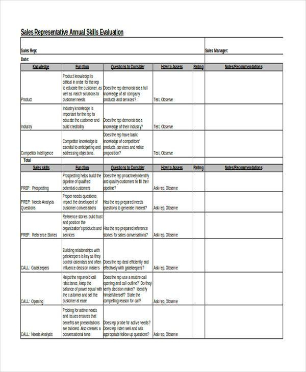 FREE 8 Sales Evaluation Forms PDF MS Word FREE 8 Sales Evaluation Forms PDF MS Word