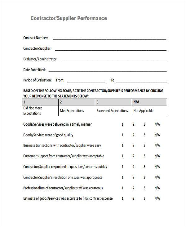 FREE 8 Sample Supplier Assessment Forms In PDF MS Word