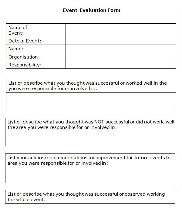 FREE 9 Event Evaluation Samples In PDF MS Word Excel