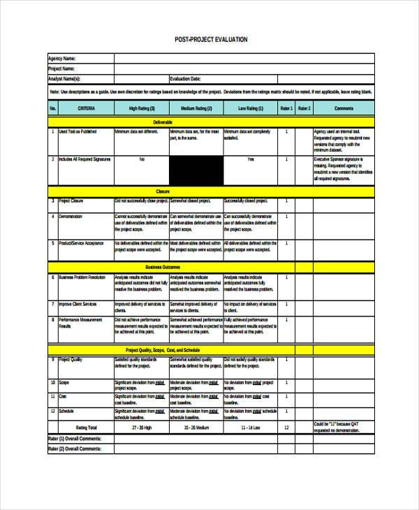 FREE 9 Project Evaluation Forms In PDF Excel FREE 9 Project Evaluation Forms In PDF Excel