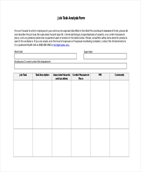 FREE 9 Sample Job Assessment Forms In PDF MS Word