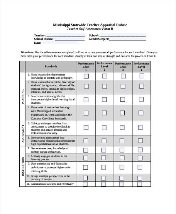 FREE 9 Sample Self Assessment Forms In PDF Word Excel