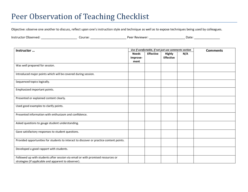 Image Result For Teacher Observation Template In 2021 Teacher 