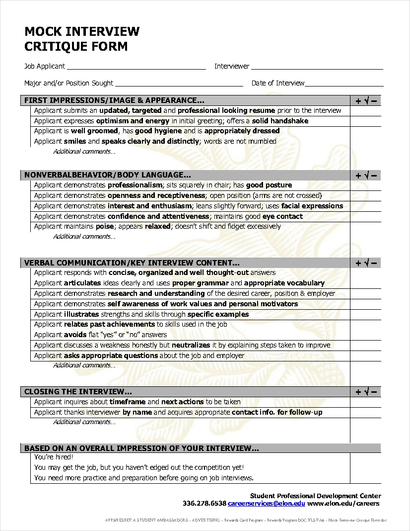 Interview Evaluation Form 9 Examples Format Pdf Examples