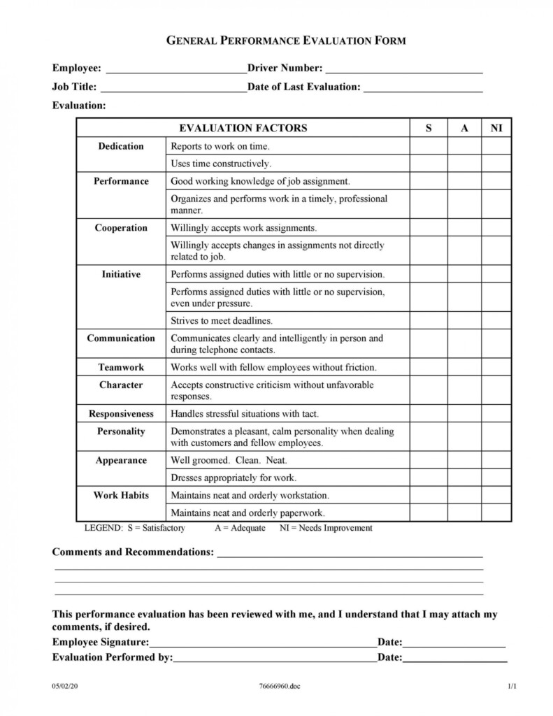 Joke Employee Evaluation Form 2022 Employeeform