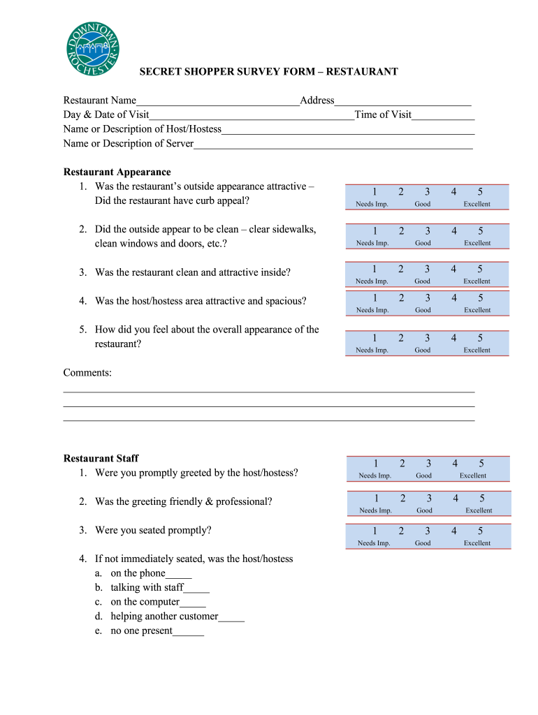 Mystery Shopper Form The Form In Seconds Fill Out And Sign Printable 