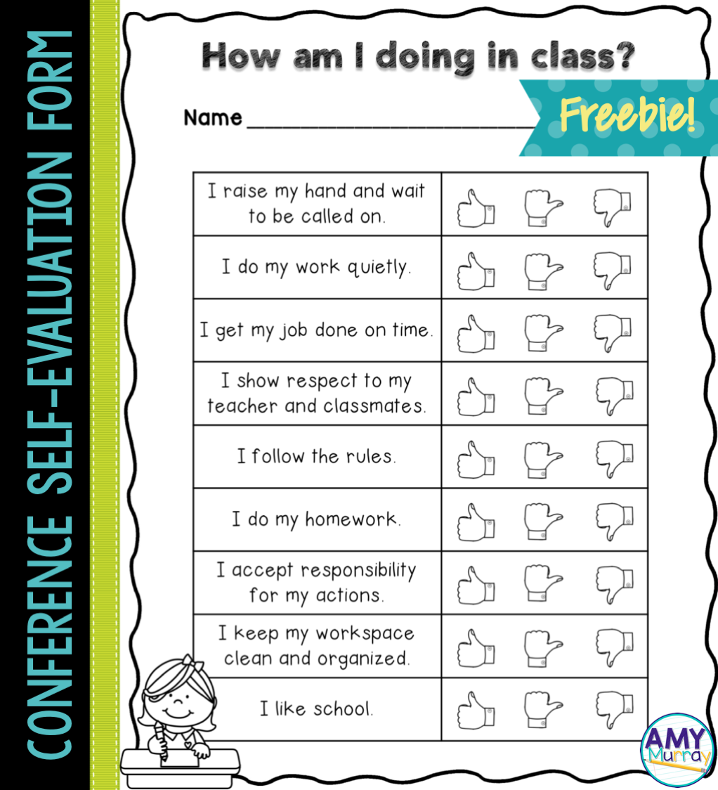 Parent Teacher Conference Student Self Evaluation Form FREEBIE Find It Parent Teacher Conference Student Self Evaluation Form FREEBIE Find It