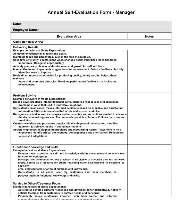 Performance Appraisal Project Manager Self Evaluation Examples Performance Appraisal Project Manager Self Evaluation Examples